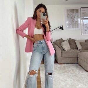 Zara ripped wide leg jeans
